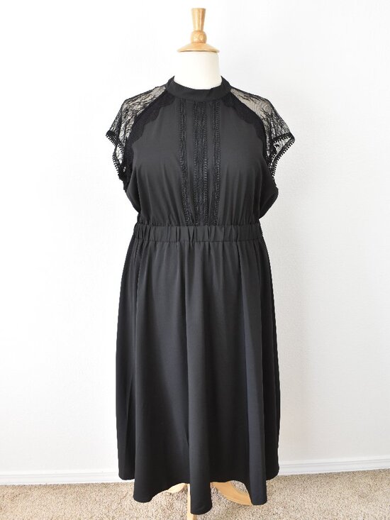 Liquorish Dresses & Skirts - Liquorish London Black Lace Sleeve Midi Dress - 20